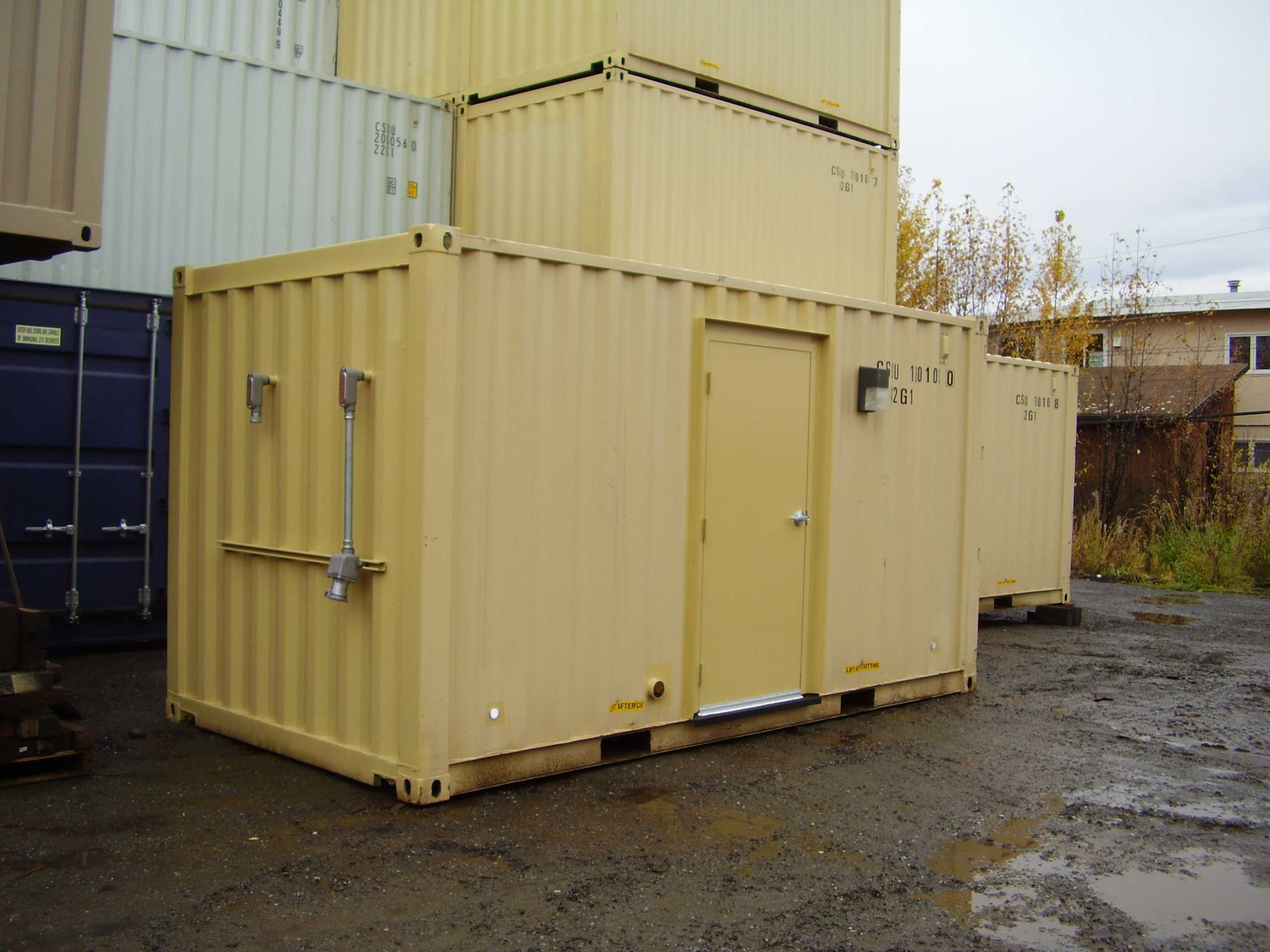 Off/onsite battery power container conversion project.  Provide battery power at remote locations using a container converted to a backup power source, such as this battery power container created for Pogo Mine.